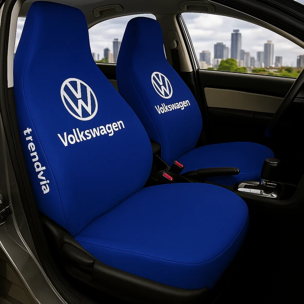Volkswagen Mavi Renk Ön Arka Koltuk Kılıfı Penye Servis Tipi Araba Koltuk Koruyucu ürün görseli 1