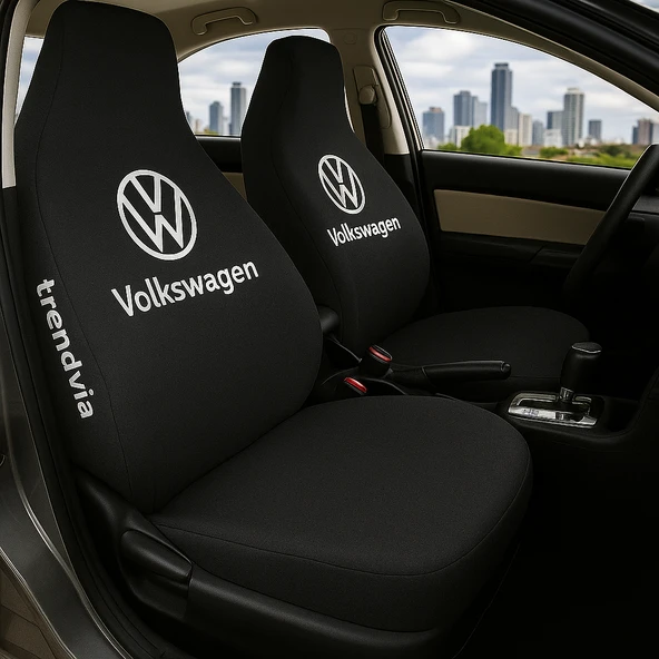 Volkswagen Siyah Renk Ön Arka Koltuk Kılıfı Penye Servis Tipi Araba Koltuk Koruyucu ürün görseli 1