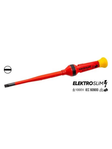 İzeltaş 1000V İzoleli Elektro Slim Düz Uçlu Tornavida 5.5x100 mm-İZELTAŞ 14000005332 ürün görseli 1