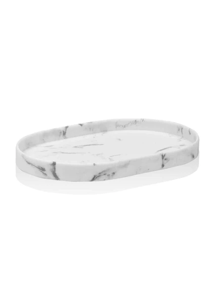 The Mia Marble Banyo Tepsisi Beyaz 30x20x3 cm ürün görseli 1