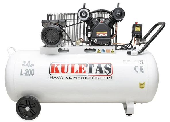 Kuletaş 200 lt 3 Hp 8 Bar Çift Kafa Pistonlu Hava Kompresörü ürün görseli 1