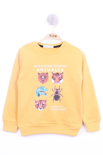 Toontoy Erkek Çocuk Relax Fit Bisiklet Yaka Animal Baskılı Sweatshirt - 2 İplik ürün görseli 1