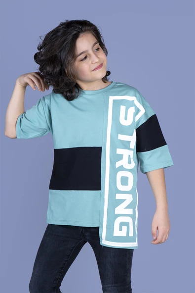 Toontoy Erkek Çocuk Garnili Strong Baskılı Tişört ürün görseli 1