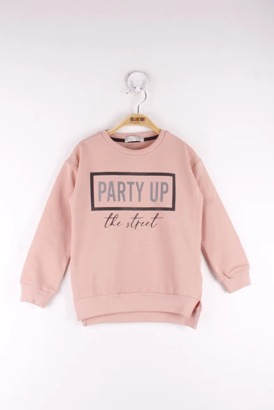 Toontoy Kız Çocuk Relax Fit Bisiklet Yaka Baskılı Sweatshirt -  2 İplik ürün görseli 1
