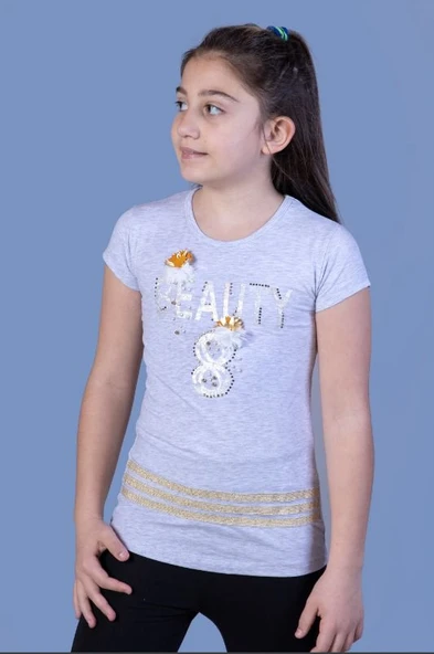 Toontoy Kız Çocuk Beauty Baskılı Tişört ürün görseli 1