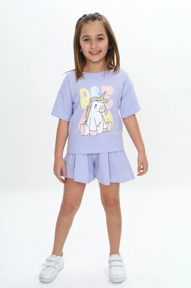 Toontoy Kız Çocuk Ponny Baskılı Şortlu Takım ürün görseli 1