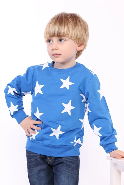 Toontoy Erkek Çocuk Komple Yıldız Baskılı Sweatshirt ürün görseli 1