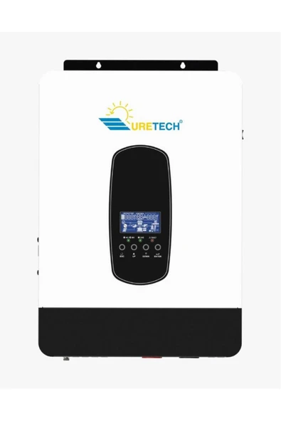 URETECH 3KVA 3KW 3000 W Watt Tam Sinüs Akıllı MPPT 80A H.V. (55-450V) İnverter 24VDC-220VAC İnvert ürün görseli 1