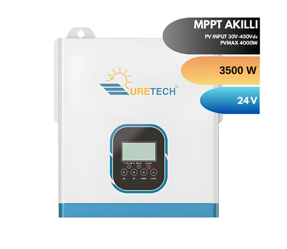 URETECH 3kva 3kw 3200va 3000 W Tam Sinüs Mppt 100a Akıllı Inverter 24vdc-220vac Invertör ürün görseli 1