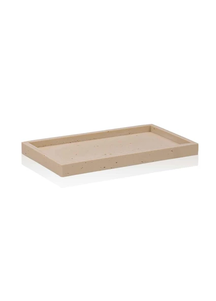 The Mia Travertine Banyo Tepsisi Bej 28x16x3 cm ürün görseli 1