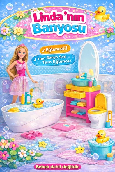 Linda'nın Banyosu - Muhteşem Banyo Oyuncak - Eğlenceli Banyo Seti - Barbie Banyo Seti ürün görseli 1