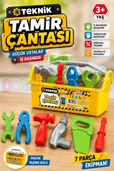Teknik Tamir Çantası - Oyuncak Tamir Setleri - Tamir Aletleri - Alet Seti - Vidalama Seti ürün görseli 1