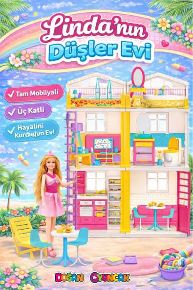 Linda'nın Düşler Evi - Ev Oyuncak - Linda'nın Düşler Ev Seti - Barbie Ev Seti ürün görseli 1