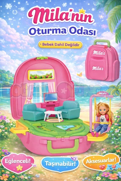 Mila'nın Oturma Odası Sırt Çantası - Oturma Odası Oyuncak - Oturma Odası Seti ürün görseli 1