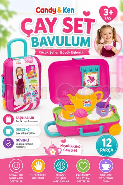 Candy & Ken Çay Set Bavulum - Mutfak Setleri - Ev Oyuncak Setleri ürün görseli 1