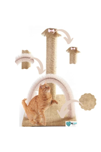 BYPET Pembe Kedi Kaşıma Ve Tırmalama Tahtası ürün görseli 1