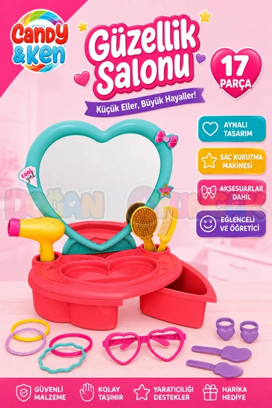 Candy & Ken Güzellik Salonu - Güzellik Setleri - Kuaför Oyuncak Seti - Makyaj Seti ürün görseli 1