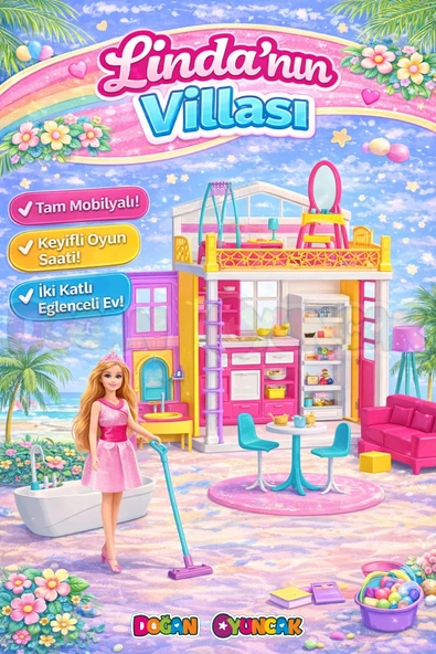Linda'nın Villa Evi - Villa Oyuncak - Linda'nın Villa Seti - Barbie Villa Evi Seti ürün görseli 1