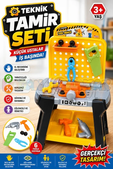 Teknik Tamir Seti - Oyuncak Tamir Setleri - Tamir Aletleri - Alet Seti - Vidalama Seti ürün görseli 1
