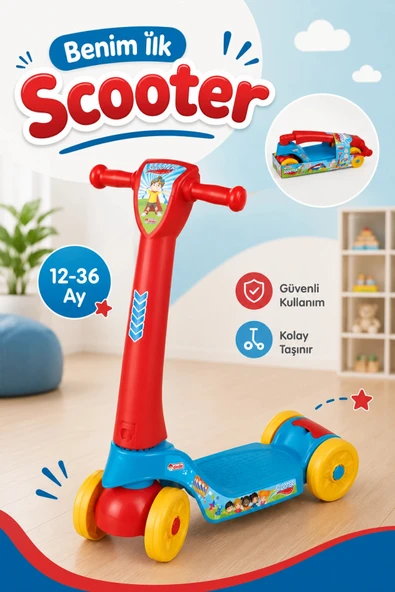 Benim Ilk Scooter - Plastik Scooter - 4 Tekerli Scooter - Bingit - Kaykay ürün görseli 1