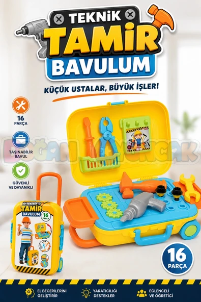 Teknik Tamir Set Bavulum - Oyuncak Tamir Setleri - Tamir Aletleri - Alet Seti - Vidalama Seti ürün görseli 1