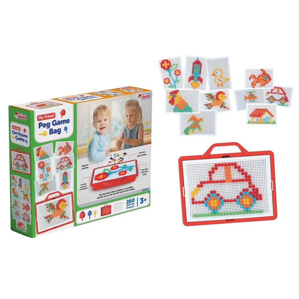 Arkadaşım Çivi Oyunu Çanta - Lego Setleri - Çivi Seti - Görsel Aktivite - Oyuncak ürün görseli 1