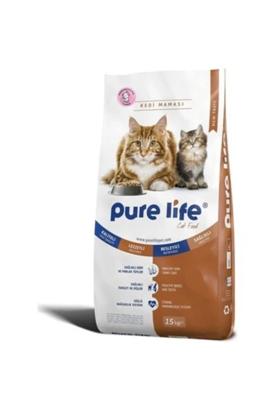 Pure Life Balıklı Yetişkin Kedi Maması 15 kg ürün görseli 1