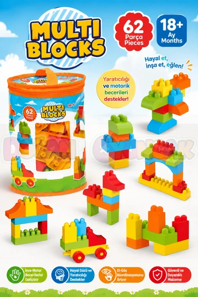 Multi Blocks (62 Parça) - Multi Bloklar - Mutli Legolar - Lego Setleri - Lego Oyuncakları ürün görseli 1