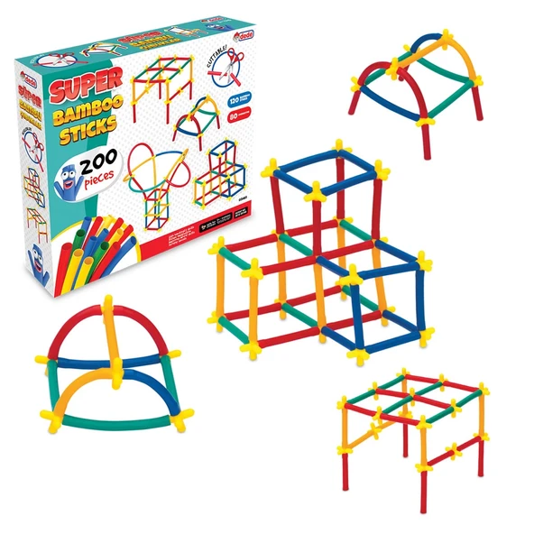 Süper Bambu Çubuklar (200 Parça) - Lego Setleri - Borular Lego - Plastik Çubuklar ürün görseli 1
