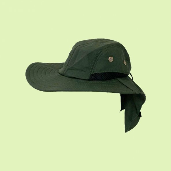 Haki Renkli Ayarlanabilir Özellikli Outdoor Bahçe - Safari Şapkası ürün görseli 1