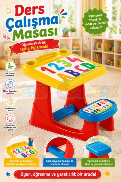 Ders Çalışma Masası - Çalışma Masaları - Eğitici Masa - Aktivite Masası ürün görseli 1