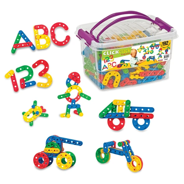 Click Clack Lego (192 Parça) - ClickClack Puzzle - Sök Tak Bloklar - Legolar Oyuncak ürün görseli 1