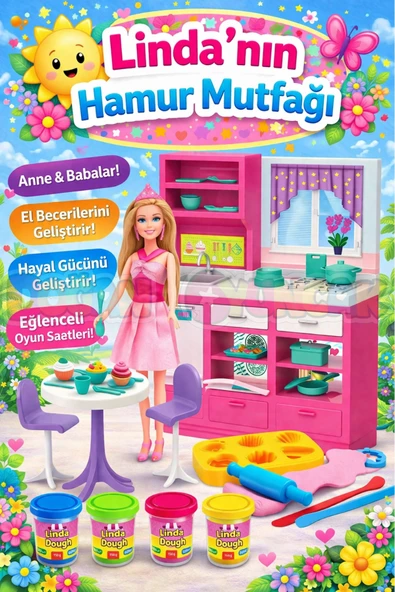 Linda'nın Hamur Mutfağı - Mutfak Oyuncak - Mutfak Seti - Barbie Mutfak Seti ürün görseli 1