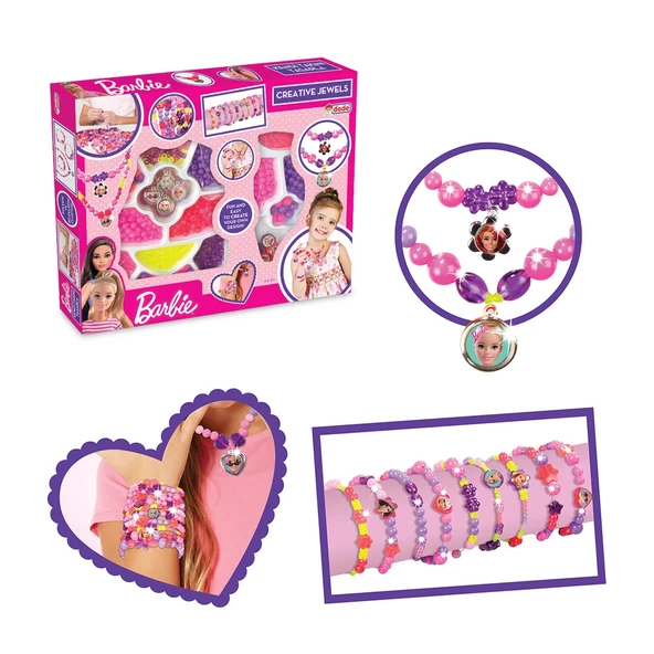 Barbie İkili Takı Seti - Dede Takı Seti - Boncuk Kolye Seti - Barbie Oyuncakları ürün görseli 1