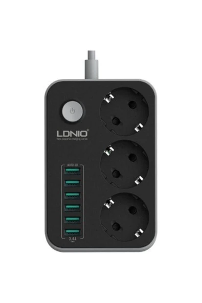 PerpaBilgisayar Ldnıo Se3631 4 Priz + 6 Usb Akım Korumalı Priz Ldnıo ürün görseli 1