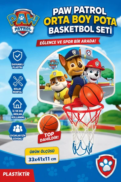 Paw Patrol Orta Boy Pota Basketbol Seti - Spor Oyuncakları - Basket Seti ürün görseli 1