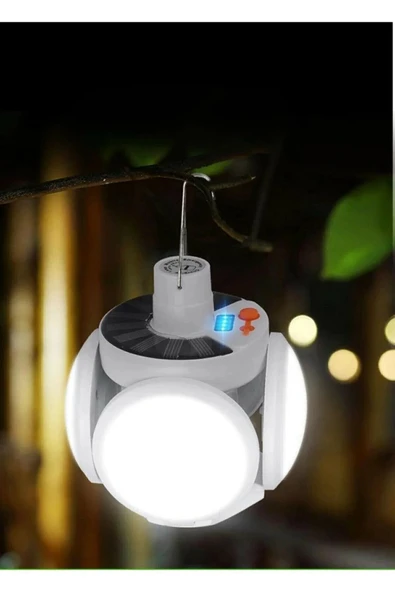 Breen Yuvarlak Solar Led Kamp Lambası – Işıldak – Usb’den / Gün Işığında Şarj- 5 Kanatlı ürün görseli 1