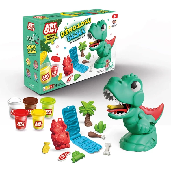 Dinozor Oyun Hamur Seti 280 Gr. - Oyun Hamuru Seti - Hamur Setleri - Hamur Kalıpları - Dino Hamur ürün görseli 1