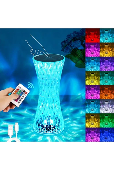 OrvaLife KOPYA - Dokunmatik Renk Değiştiren Kristal Masa Lambası Gece Lambası Rgb Led 16 Renk 4 Mod ürün görseli 1