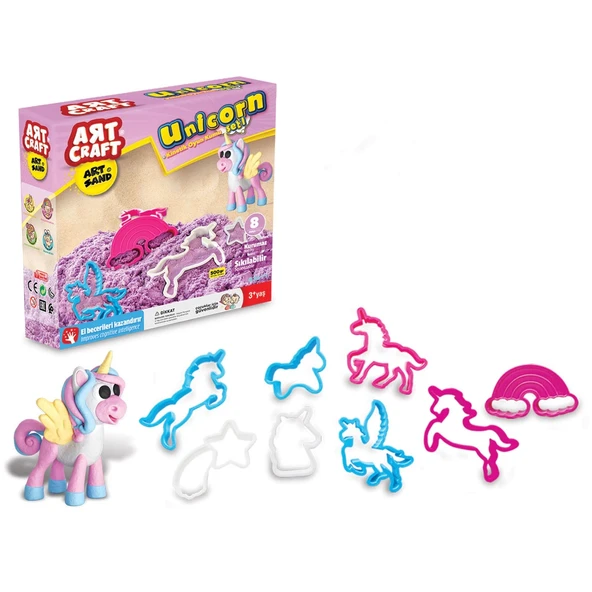 Art Sand Unicorn Seti 500 Gr. - Oyun Kumu Seti - Kinetik Kum Seti - Natural Kum - Doğal Kum ürün görseli 1