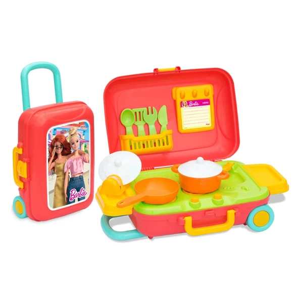 Barbie Mutfak Set Bavulum - Mutfak Setleri - Ev Oyuncak Setleri - Bulaşık Seti ürün görseli 1