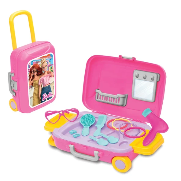 Barbie Güzellik Set Bavulum - Güzellik Setleri - Kuaför Oyuncak Seti - Makyaj Seti ürün görseli 1