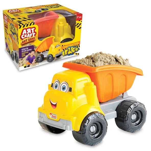 Art Sand Kumlu Oyun Kamyonu Kum Seti 250 Gr. - Oyun Kumu Seti - Kinetik Kum Seti - Natural Kum - Doğal Kum ürün görseli 1