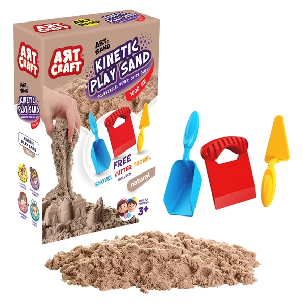 Art Sand Aksesuarlı Natural Oyun Kumu 1000 Gr. - Kinetik Kum Seti - Natural Kum - Doğal Kum ürün görseli 1