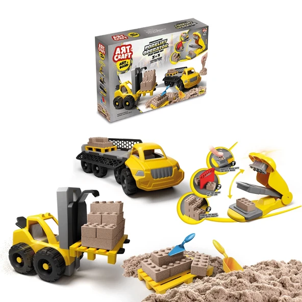 Art Sand Forklift Operatör Kum Seti 750 Gr. - Oyun Kumu Seti - Kinetik Kum Seti - Natural Kum - Doğal Kum ürün görseli 1