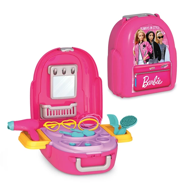 Barbie Güzellik Seti Sırt Çantası - Güzellik Setleri - Kuaför Oyuncak Seti - Makyaj Seti ürün görseli 1