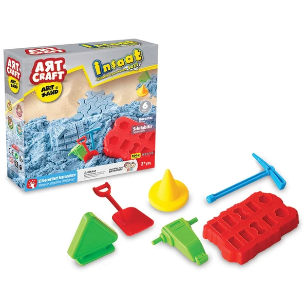 Art Sand İnşaat Seti 500 Gr. - Oyun Kumu Seti - Kinetik Kum Seti - Natural Kum - Doğal Kum ürün görseli 1