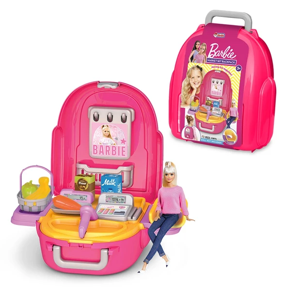 Barbie Market Seti Sırt Çantası - Kasiyer Oyuncakları - Market Setleri - Evcilik Oyuncakları ürün görseli 1