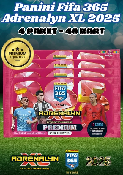 Panini Premium FIFA 365 Adrenalyn XL 2025 Oyuncu Kartı - Premium Futbolcu Kartları - 4 Paket ürün görseli 1