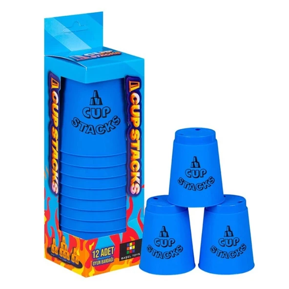 Orijinal Cup Stacks Bardak Oyunu - Speed Cup - Hızlı Bardaklar Oyunu - Hızlı Bardak Oyunu - Mavi ürün görseli 1